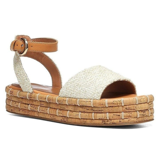 Joie Romanna Women's Ankle Strap Platform Sandals Natural Size 9 M (MSRP $228)
