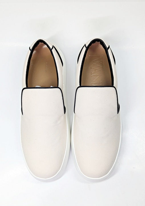 JW Anderson Men's Slip-Ons Natural Canvas Sneakers Size 44 (MSRP $595)