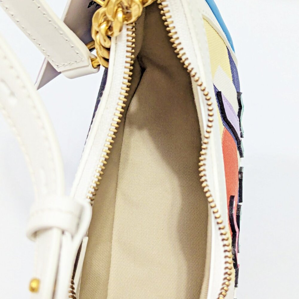 Balmain B-Army Postcard Canvas & Leather Shoulder Hobo Bag (MSRP $1,850)