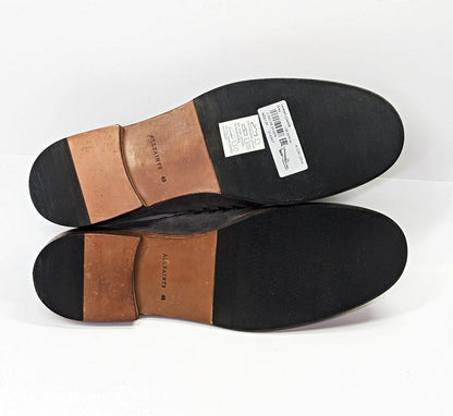 Allsaints Men's Sammy Slip-on Suede Penny Loafer in Grey Size 13 (MSRP $299)