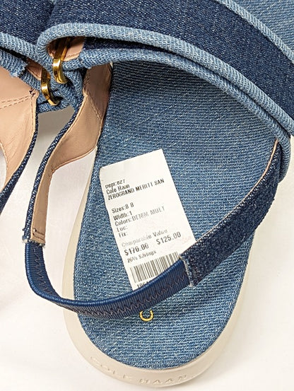 Cole Haan Meritt Women's Zerogrand Denim Platform Sandals Size 8 (MSRP $175)