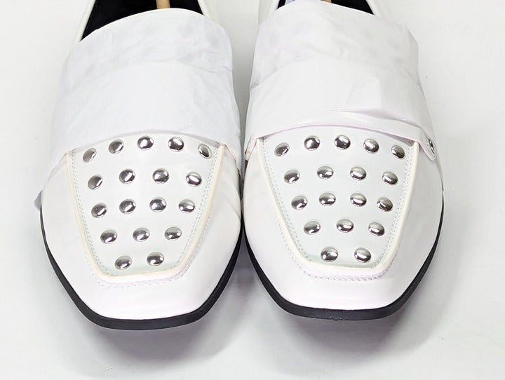 Aerosoles Women's Prince White Studded Loafers Size 10 (MSRP $125)