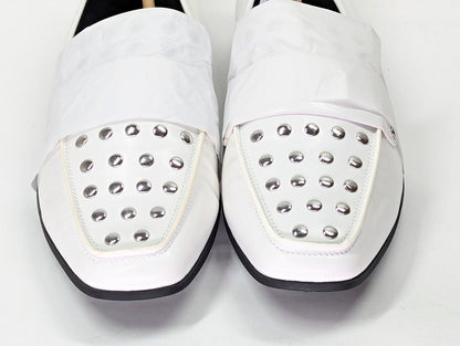 Aerosoles Women's Prince White Studded Loafers Size 10 (MSRP $125)
