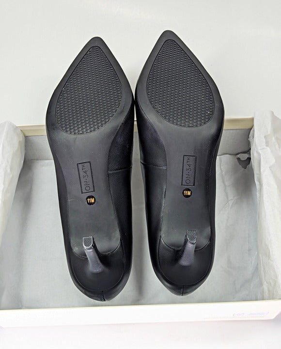 On 34th Women's Jeules Black Leather Pointed-Toe Pumps Size 11 (MSRP $80)