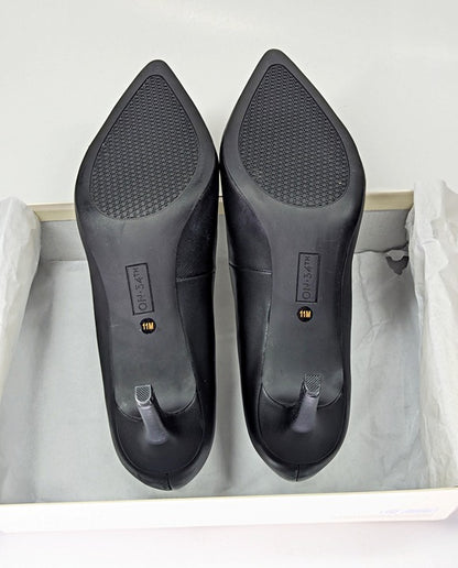 On 34th Women's Jeules Black Leather Pointed-Toe Pumps Size 11 (MSRP $80)
