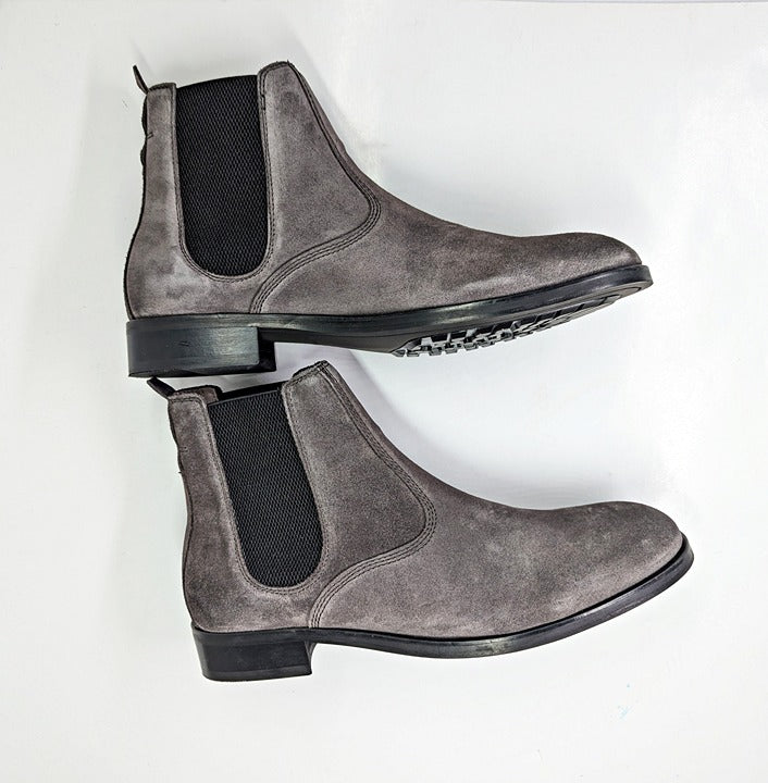 Allsaints Men's Gus Pull On Chelsea Boots Grey Suede Size 12 (MSRP $349)