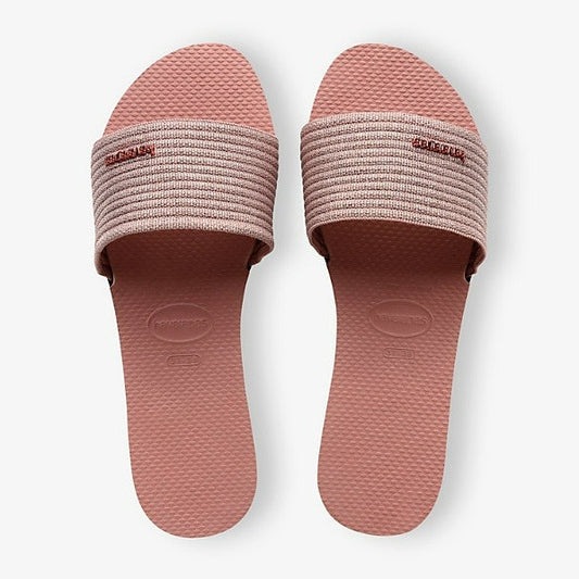 Havaianas You Malta Logo-Embellished Woven Rubber Sliders Size 37-38 (MSRP $50)