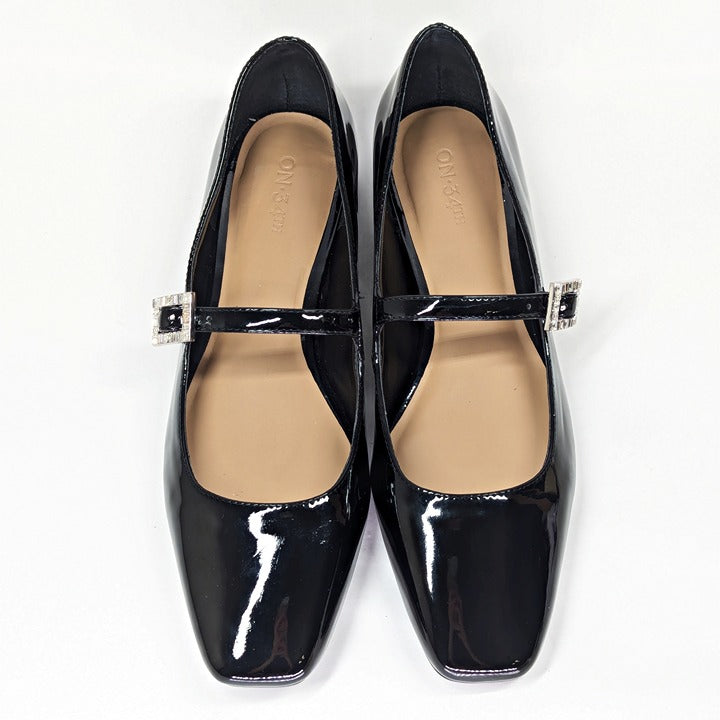 On 34th Women's Saadet Rhinestone-Buckle Mary Jane Flats Size 9.5 (MSRP $80)