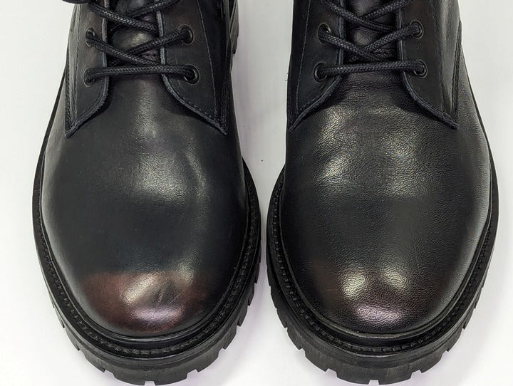 AllSaints Tobias Men's Lace-Up Washed Leather Boots Dark Brown Size 7 MSRP $358