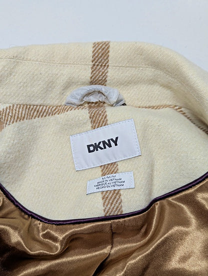 DKNY Women's Plaid Maxi Belted Notch Collar Coat Size M (MSRP $350)