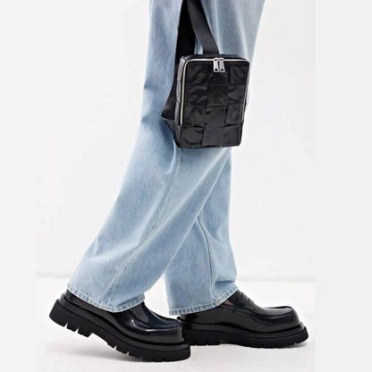 Bottega Veneta Men's Black Leather Slip On Lug Penny Loafers Size 43 MSRP $1,300