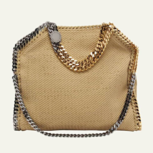 Stella McCartney Women's Falabella Raffia Woven Triple Chain  XL (MSRP $1675)