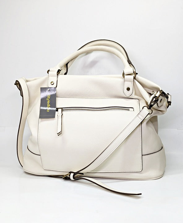 Style & Co Women's Hudsonn Tote Alabaster O/S (MSRP $80)
