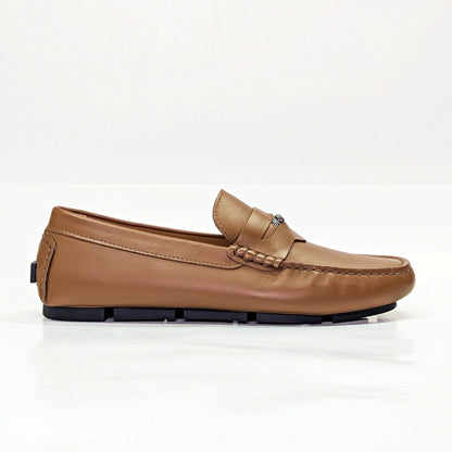 Versace Men's Medusa Biggie Leather Loafer Dark Toffee Size 41 (MSRP $775)