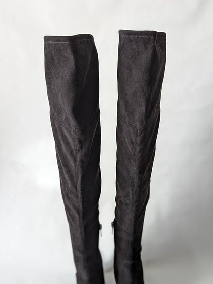 Marc Fisher Women's Okun Black Suede Thigh High Boots Size 7 M (MSRP $249)