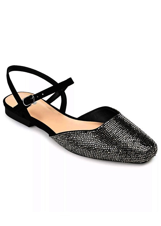 Journee Collection Women's Nysha Strappy Embellished Flats Size 10 (MSRP $99)