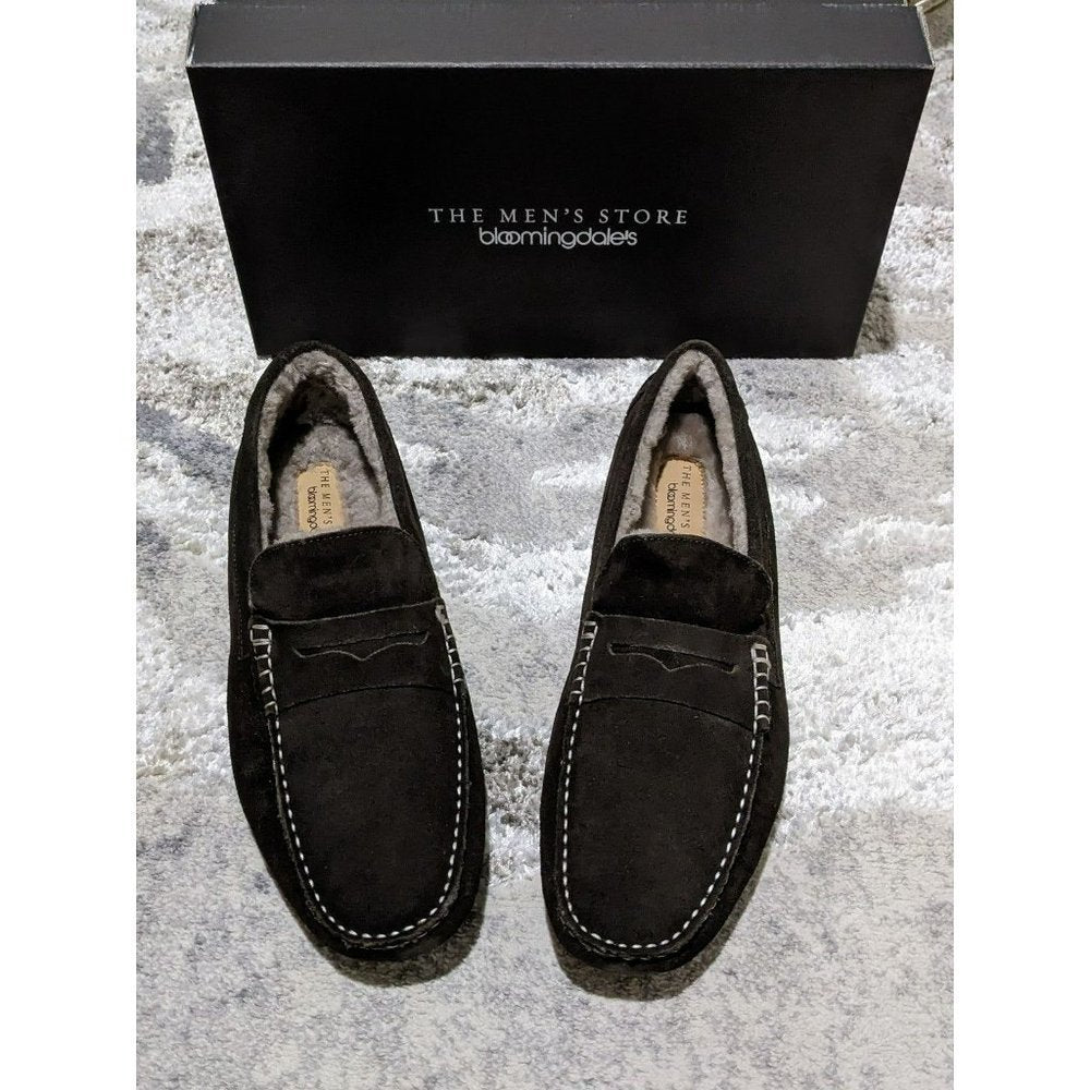 The Men's Store Bloomingdale's Shearling Dark Brown Slipper Size 10 (MSRP $145)