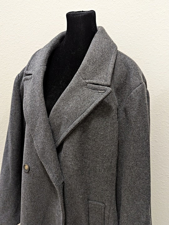 DKNY Plus Size Notched-Collar Double-Breasted Wrap Coat Size 3X (MSRP $350)