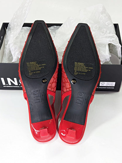 I.N.C. International Concepts Gemini Mid Heel Red Bling Mesh Size 7 (MSRP $80)
