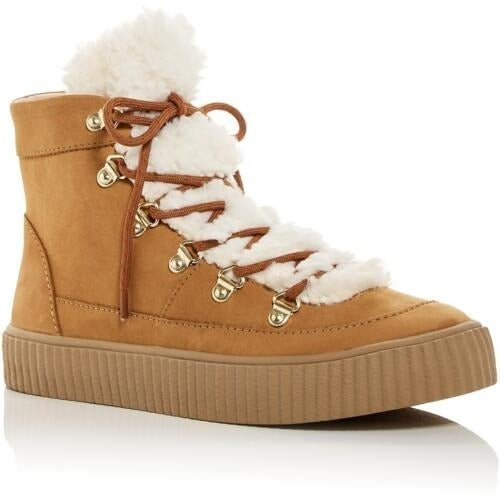 Aqua Shearling Women's Faux Nubuck Cold Weather Fashion Sneakers Size 9 (MSRP $129)