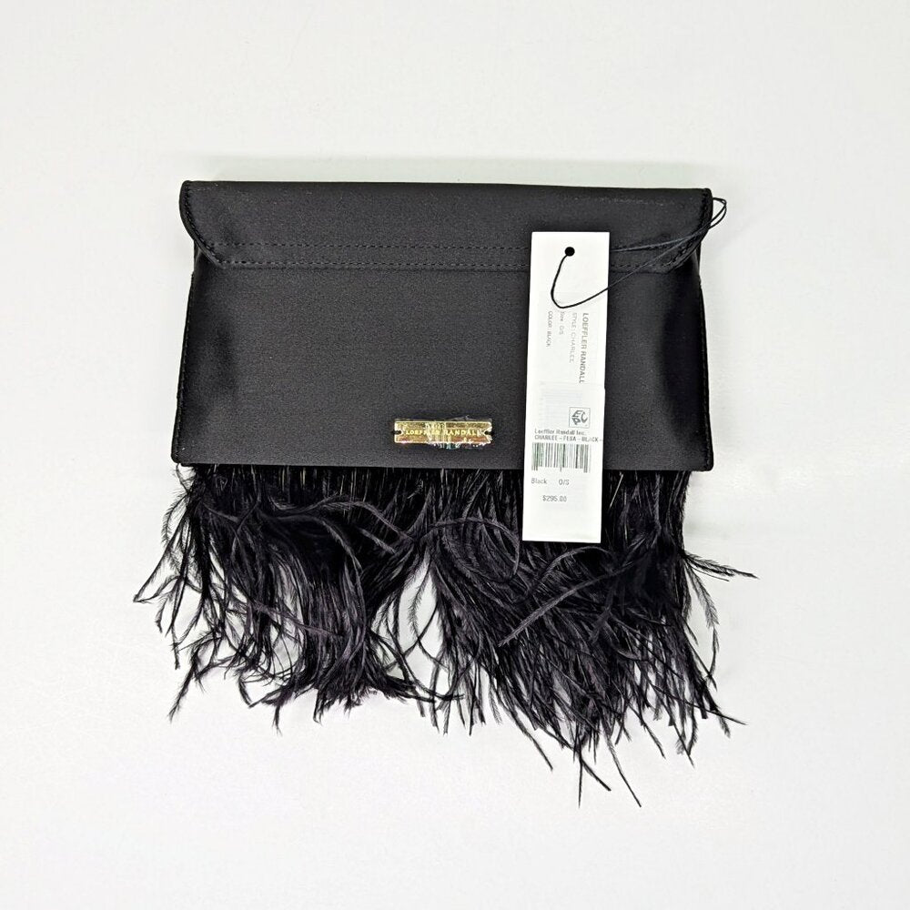 Loeffler Randall Women’s Charlee Feather Flap Clutch Shoulder Bag (MSRP $295)