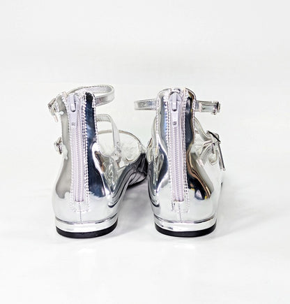 I.N.C. International Concepts Valan Silver Triple Strap Flats Size 7.5 MSRP $80