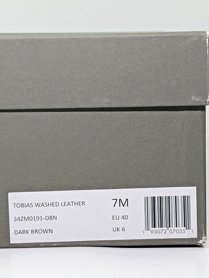 AllSaints Tobias Men's Lace-Up Washed Leather Boots Dark Brown Size 7 MSRP $358