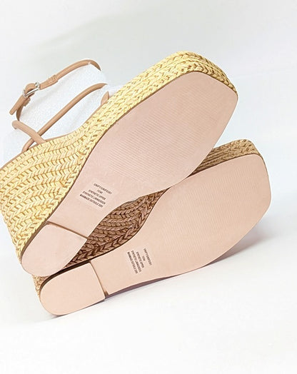 Steve Madden Women's Unify Platform Wedge Sandals Natural Size 10 (MSRP $109)