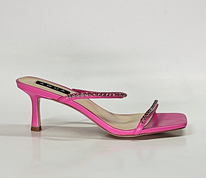 Aqua Women's Lily Slip On Embellished Sandals Pink Size 8.5 (MSRP $138)