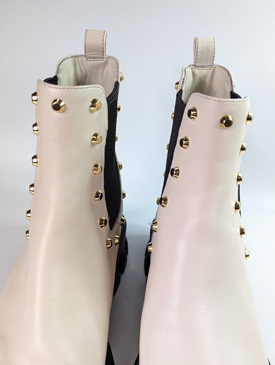 Michael Kors Women's Ridley Cream Studded Chelsea Booties Size 6.5 (MSRP $225)