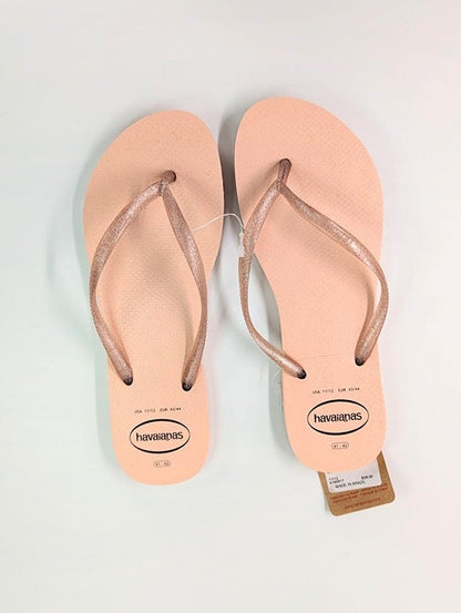 Havaianas Women's Slim Gloss Flip Flops Sandals Ballet Rose Size 11/12