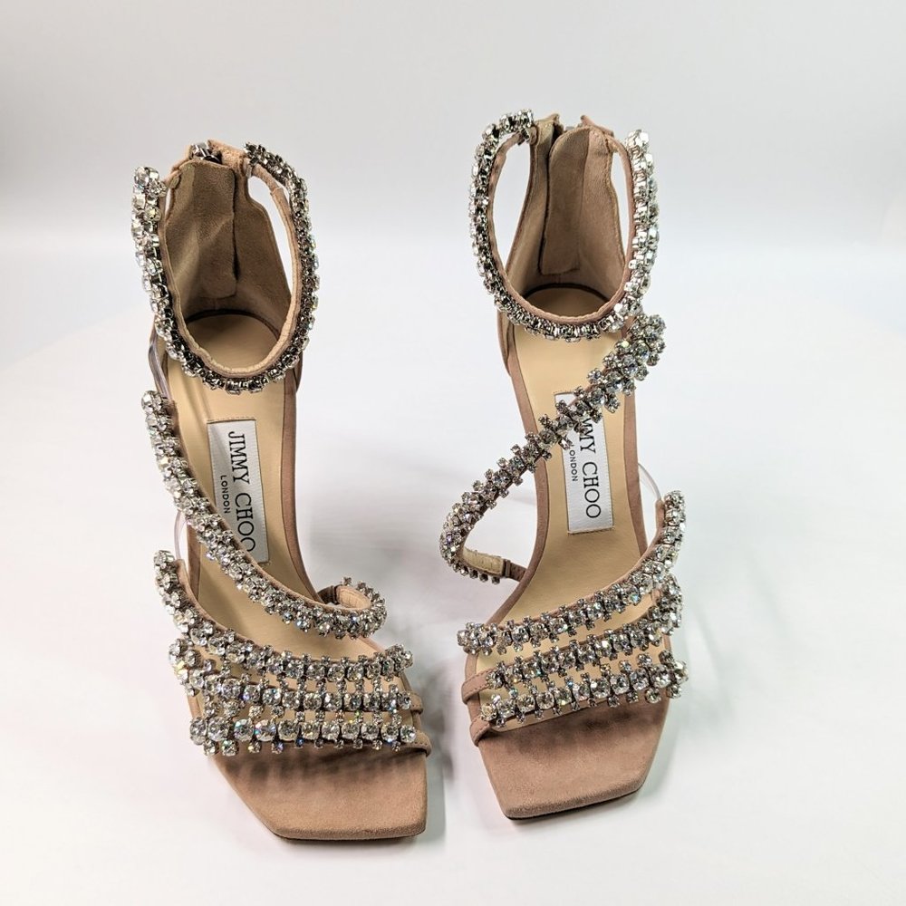 Jimmy Choo Women's Josefine 100 Crystal Heel Sandal Size 36 MSRP $2,195 **READ**