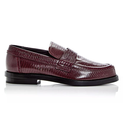 Alexander McQueen Men's Croc Embossed Apron Toe Loafers Size 45 (MSRP $990)