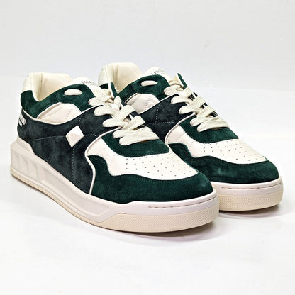 NWOB Valentino Garavani Men's Green Suede One Stud Trainers Size 46 (MSRP $980)