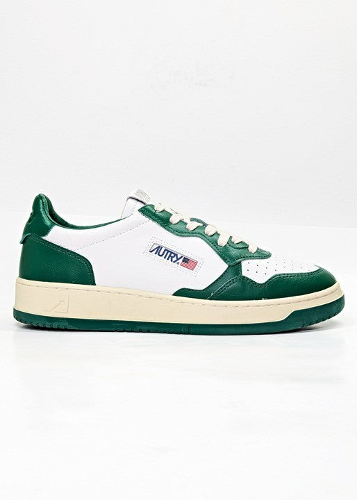 Autry Men's Medalist Low Top Sneakers White & Green Leather Size 44 (MSRP $240)