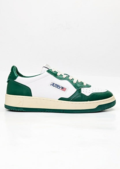 Autry Men's Medalist Low Top Sneakers White & Green Leather Size 44 (MSRP $240)
