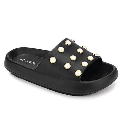 Kenneth Cole New York Mello Eva Pearl Women's Slide Sandals Size 9 (MSRP $55)