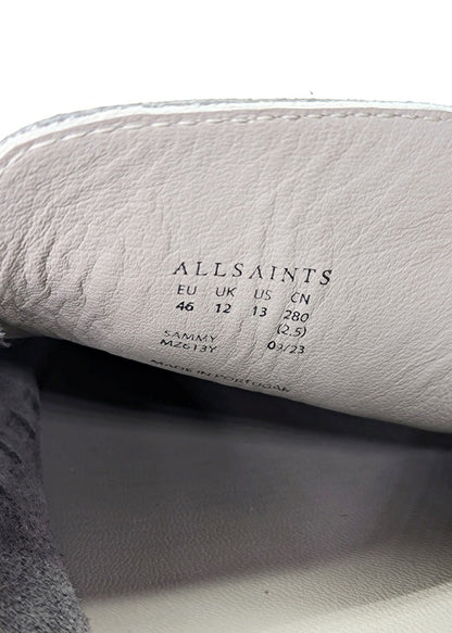 Allsaints Men's Sammy Slip-on Suede Penny Loafer in Grey Size 13 (MSRP $299)