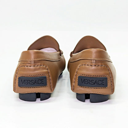 Versace Men's Medusa Biggie Leather Loafer Dark Toffee Size 41 (MSRP $775)