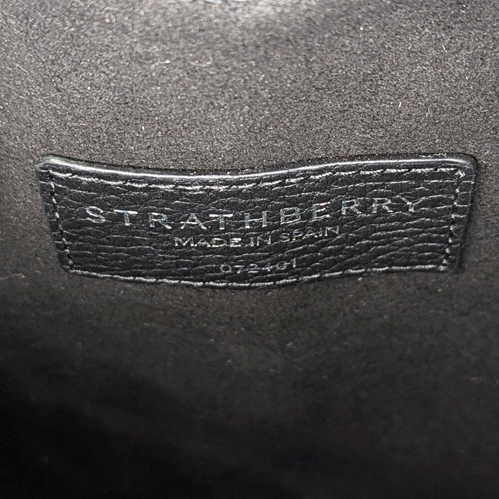Strathberry Osette Cashmere & Leather Charcoal Black Crossbody (MSRP $555)
