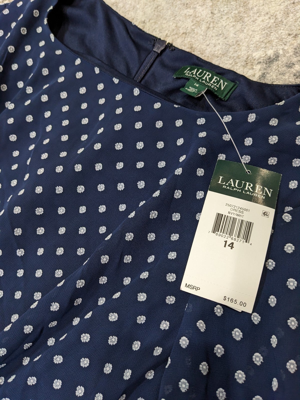 Lauren Ralph Lauren Women's Polka-dot Dress Size 14 (MSRP $165)