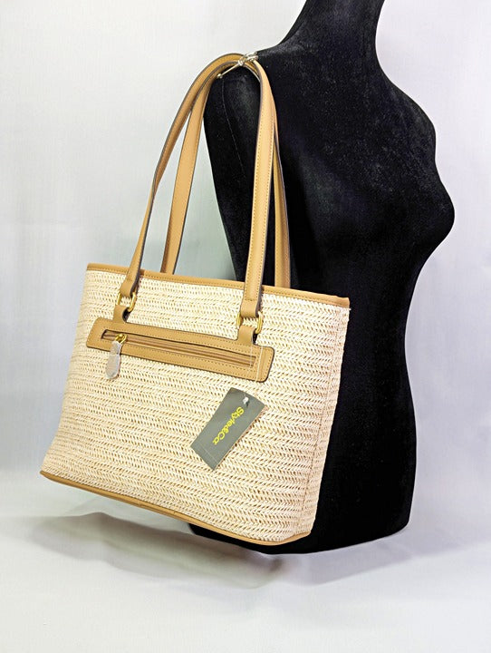 Style & Co Women's Classic Straw Tote in Natural (MSRP $100)