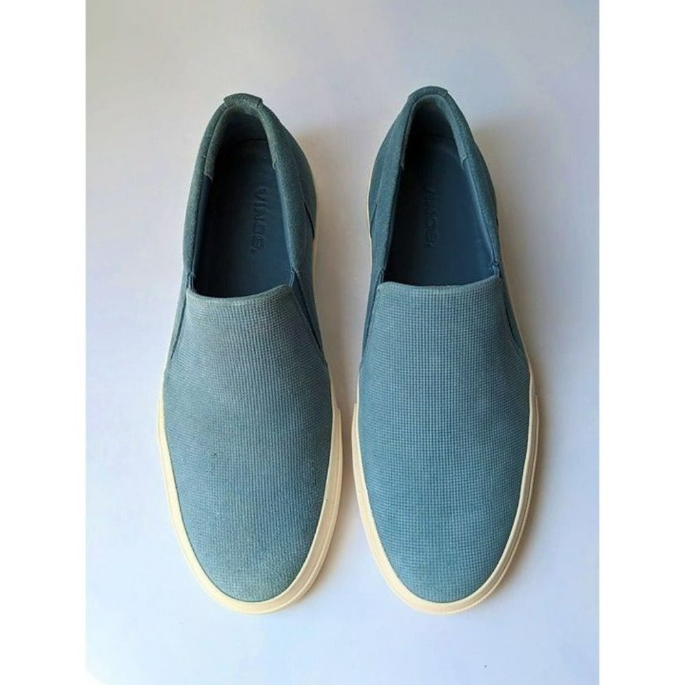 Vince Fletcher Men's Slip On Sneaker Highwater Blue Suede Size 8 M (MSRP $200)