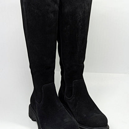 La Canadienne Women's Helene Black Suede Shearling Tall Boots Size 7.5 MSRP $635