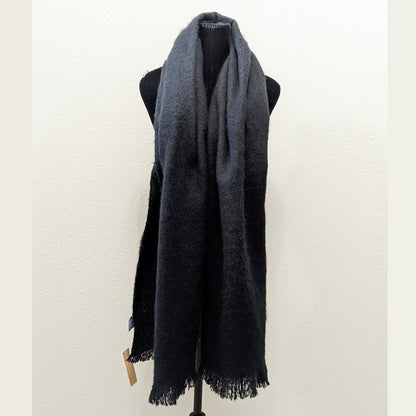 Steve Madden Women's Solid Black Scarf with Fringe Details 18" x 75" (MSRP $38)