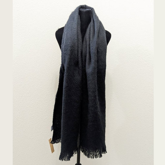Steve Madden Women's Solid Black Scarf with Fringe Details 18" x 75" (MSRP $38)