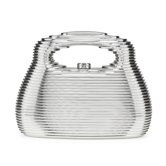 Cult Gaia Mimi Women's Shiny Chrome Top Handle Bag (MSRP $418)