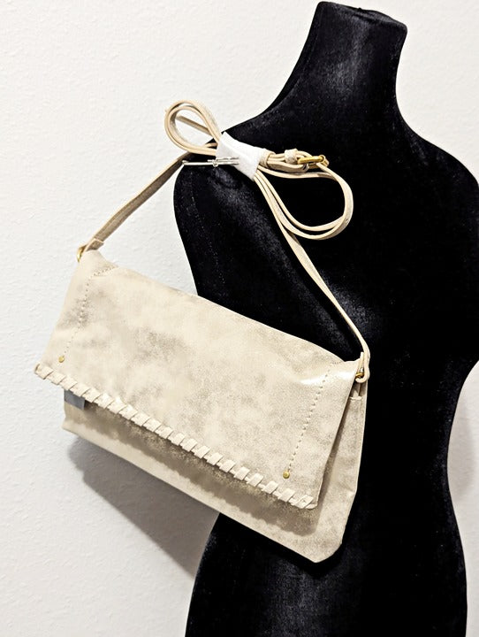 Style & Co Women's Whipstitch East West Flap Crossbody in Metallic (MSRP $80)