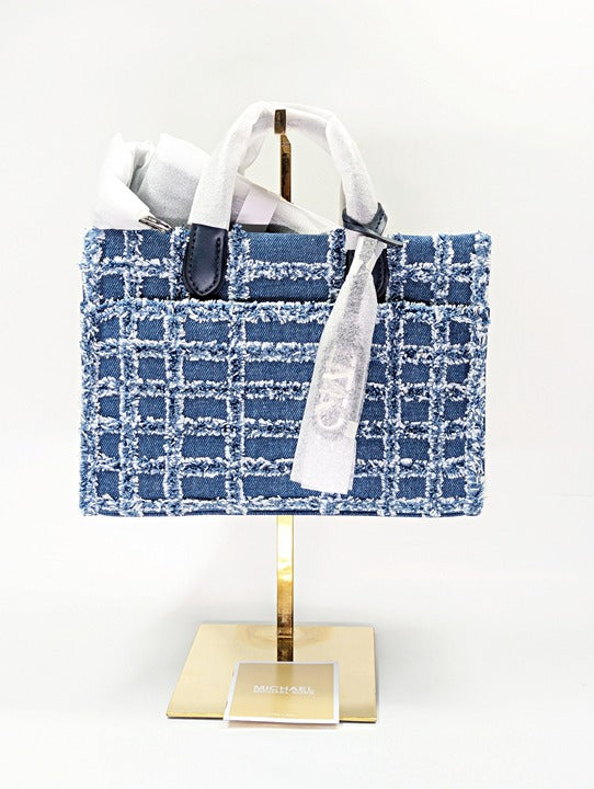 Michael Kors Gigi Small East West Messenger in Blue Denim (MSRP $328)