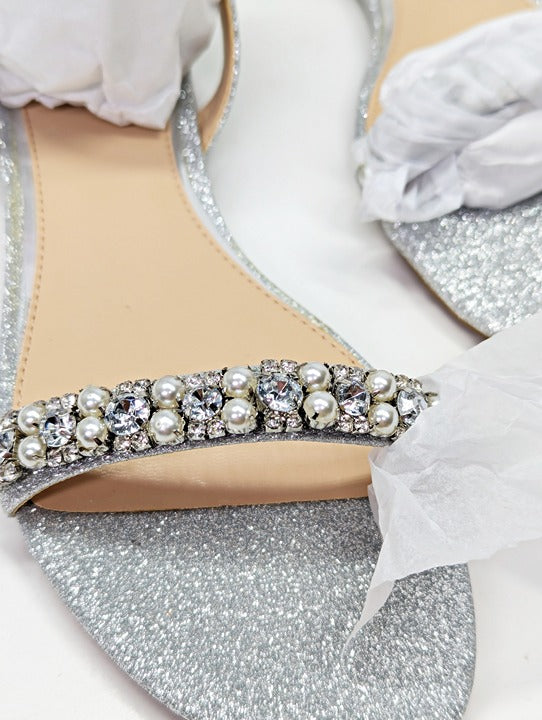 Jewel Badgley Mischka Women's Daria Rhinestone Embellished Sandals Size 5.5